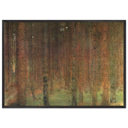 PINE FOREST II - Gustav Klimt 70x100 cm / 28x40 inches Framed Art Print – Black Wooden Frame