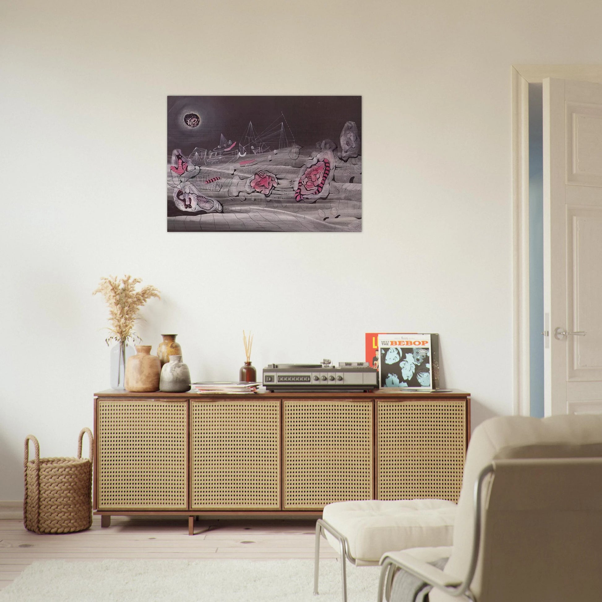 DARK LIGHT 1940 - Roberto Matta Brushed Aluminum Print - 70x100 cm / 28x40 inches | Roberto Matta Aluminum Print | Roberto Matta Prints