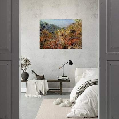 The Valley of Sasso, Sunshine - claude monet Brushed Aluminum Print - 70x100 cm / 28x40 inches | claude monet Aluminum Print | claude monet Prints