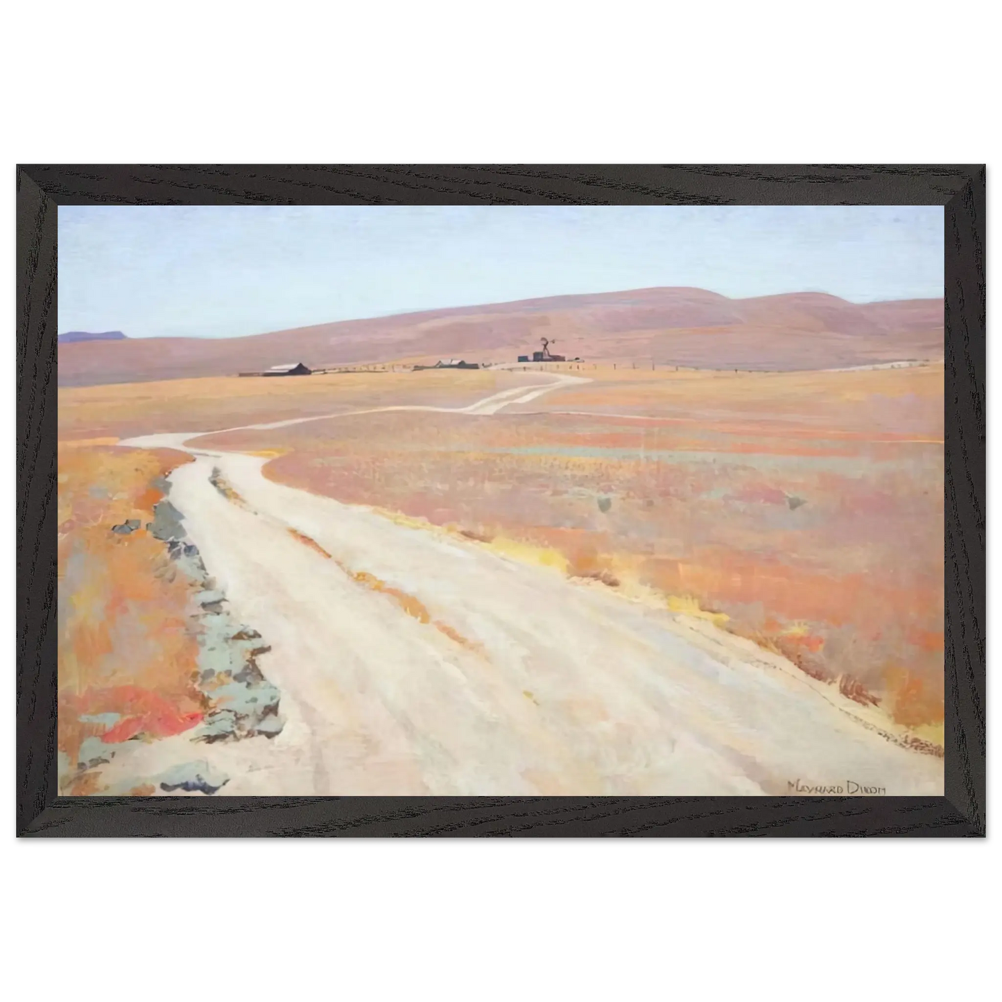 Maynard Dixon - ABANDONED RANCH 1935 Wall art - 27x35 cm / 11x14 Inches - Premium Wooden Framed Poster With Fine Art Paper - Wood frame