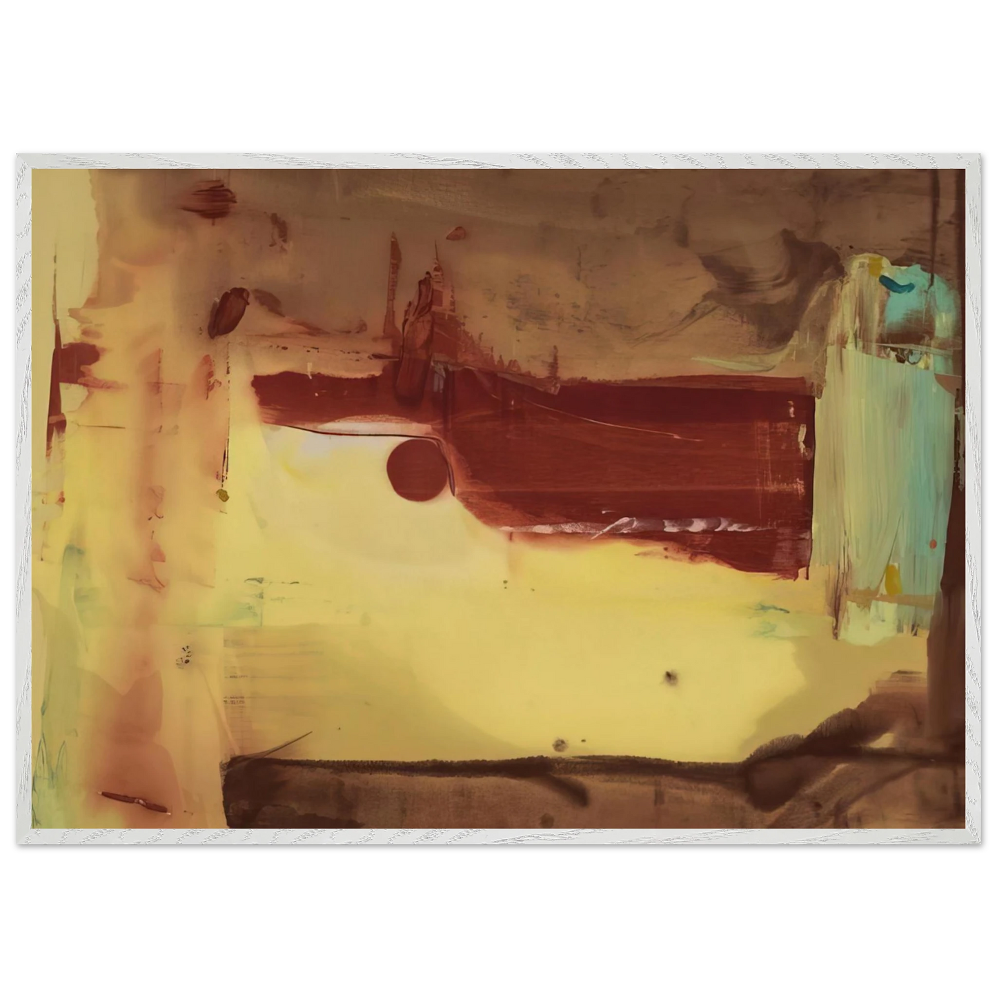 Helen Frankenthaler - Desert Pass - 1976 Wall art - 40x50 cm / 16x20 inches - Premium Wooden Framed Poster With Fine Art Paper-canvas - White frame