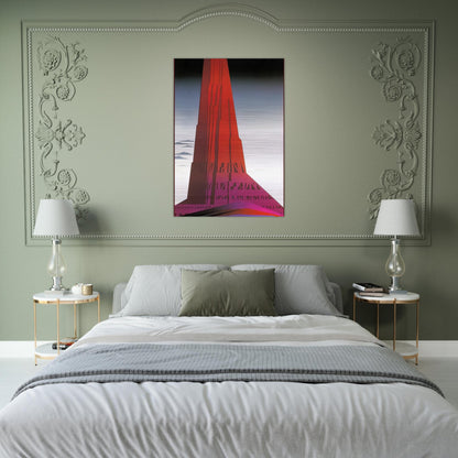 Desert Skyscraper - Eyvind Earle Brushed Aluminum Print - 70x100 cm / 28x40 inches | Eyvind Earle Aluminum Print | Eyvind Earle Prints