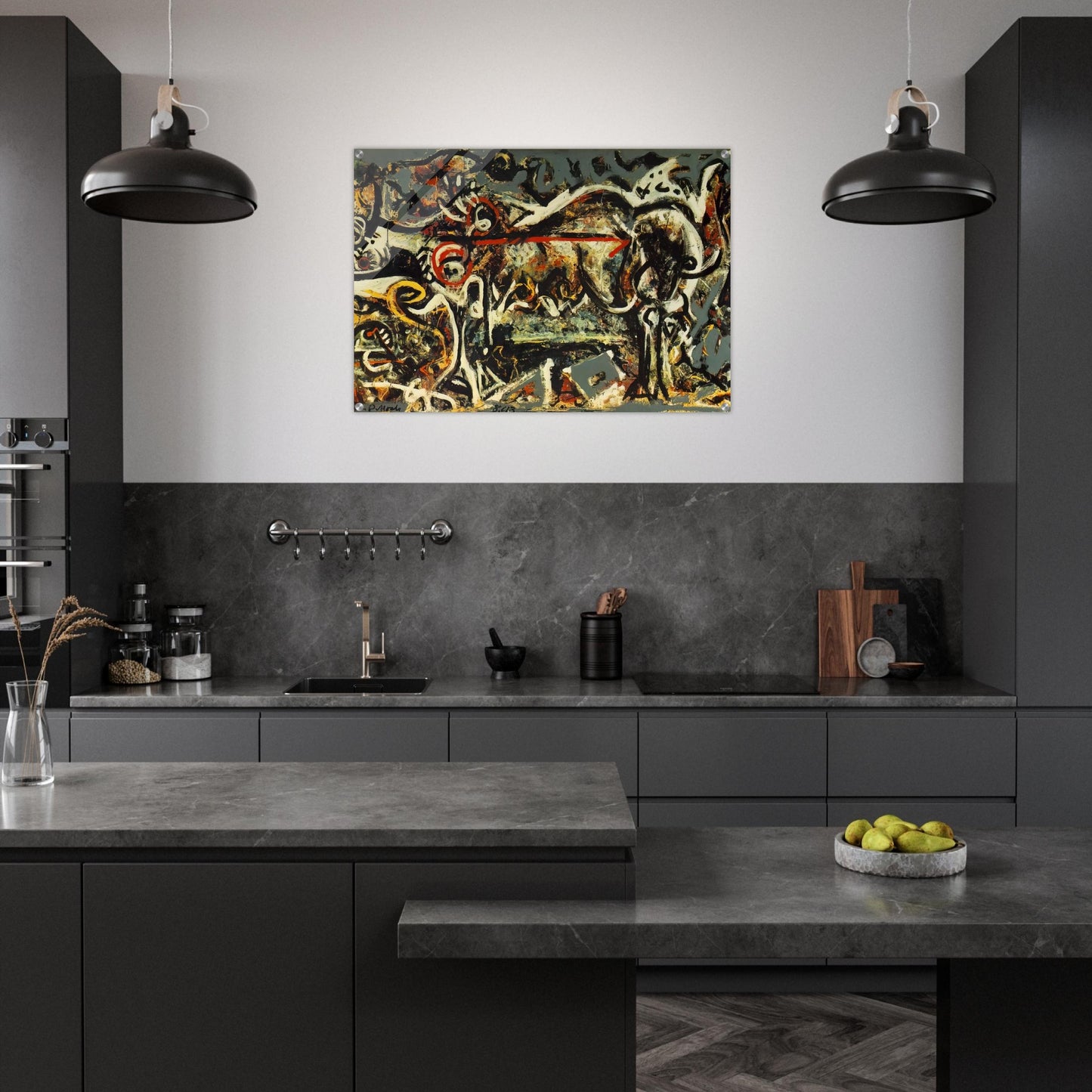 THE SHE WOLF - Jackson Pollock Acrylic Print - 70x100 cm / 28x40″ inches