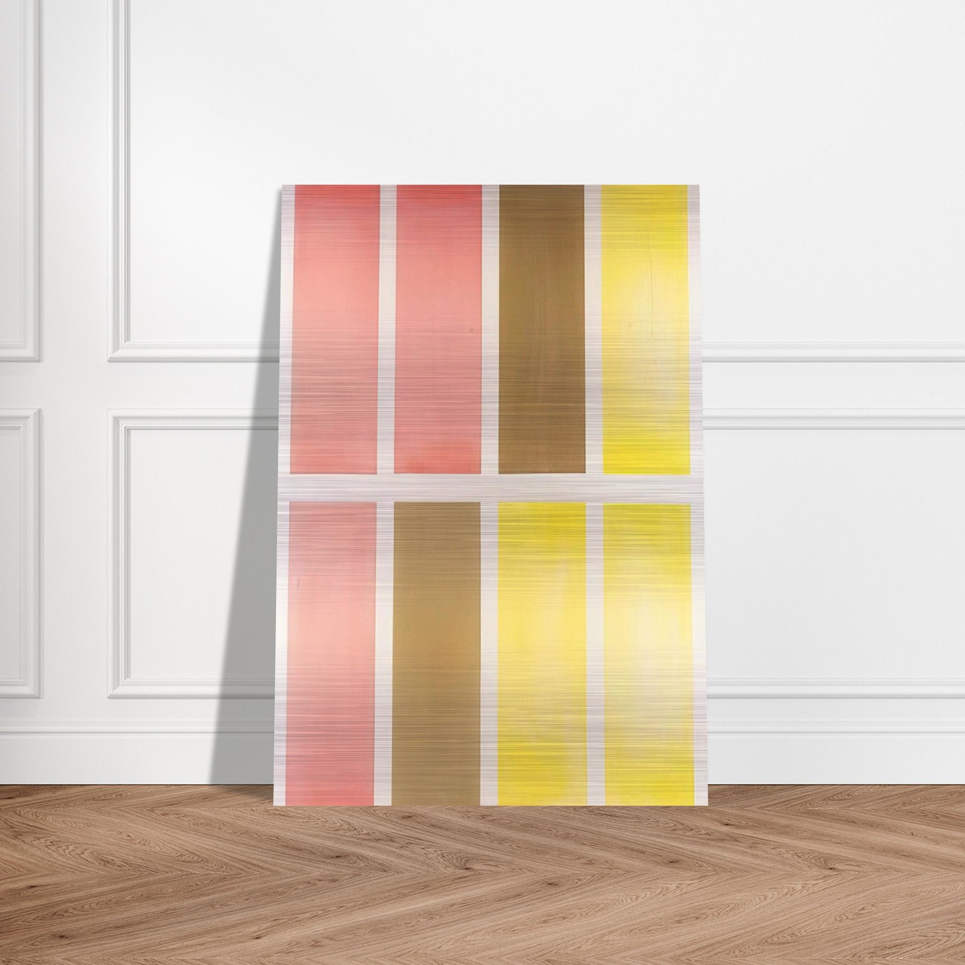 Untitled Red, Brown and Yellow - Abstract Expressionism - Mark Lancaster Brushed Aluminum Print - 70x100 cm / 28x40 inches | Mark Lancaster Aluminum Print | Mark Lancaster Prints