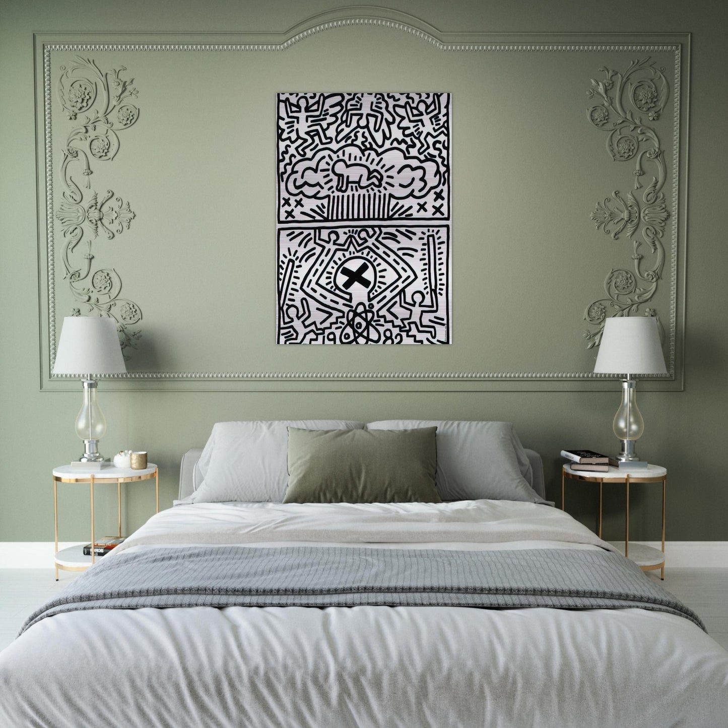 ANTI NUCLEAR RALLY 1982 - Keith Haring Brushed Aluminum Print - 70x100 cm / 28x40 inches | Keith Haring Aluminum Print | Keith Haring Prints