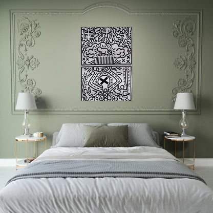 ANTI NUCLEAR RALLY 1982 - Keith Haring Brushed Aluminum Print - 70x100 cm / 28x40 inches | Keith Haring Aluminum Print | Keith Haring Prints