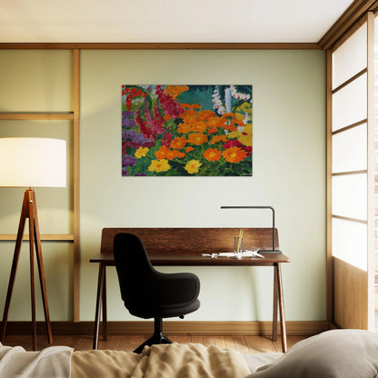 Flower garden marigolds - Emil Nolde Brushed Aluminum Print - 70x100 cm / 28x40 inches | Emil Nolde Aluminum Print | Emil Nolde Prints