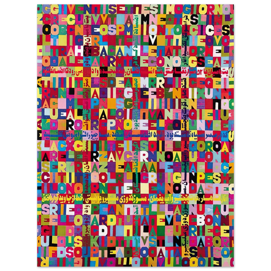 Alighiero Boetti - OGGI VENISETESIMO GIORNO UNDICESIMO MESE ANNO MILLENOVEIOOO ANTOTO ALIGHIERO E BOETTI ALLAMATO  75x100 cm / 30x40inches Fine Art Poster