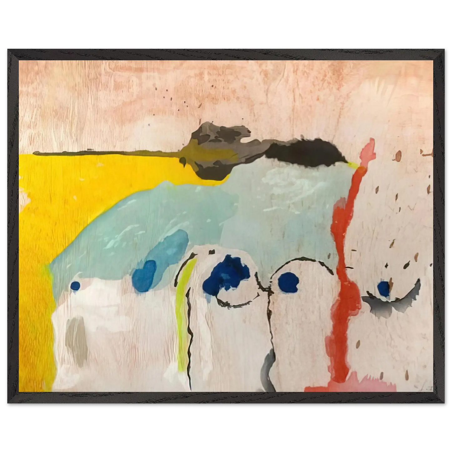 Helen Frankenthaler - Tales of Genji I - 1998 Wall art - 40x50 cm / 16x20 Inches - Premium Wooden Framed Poster With Fine Art Paper - Wood frame