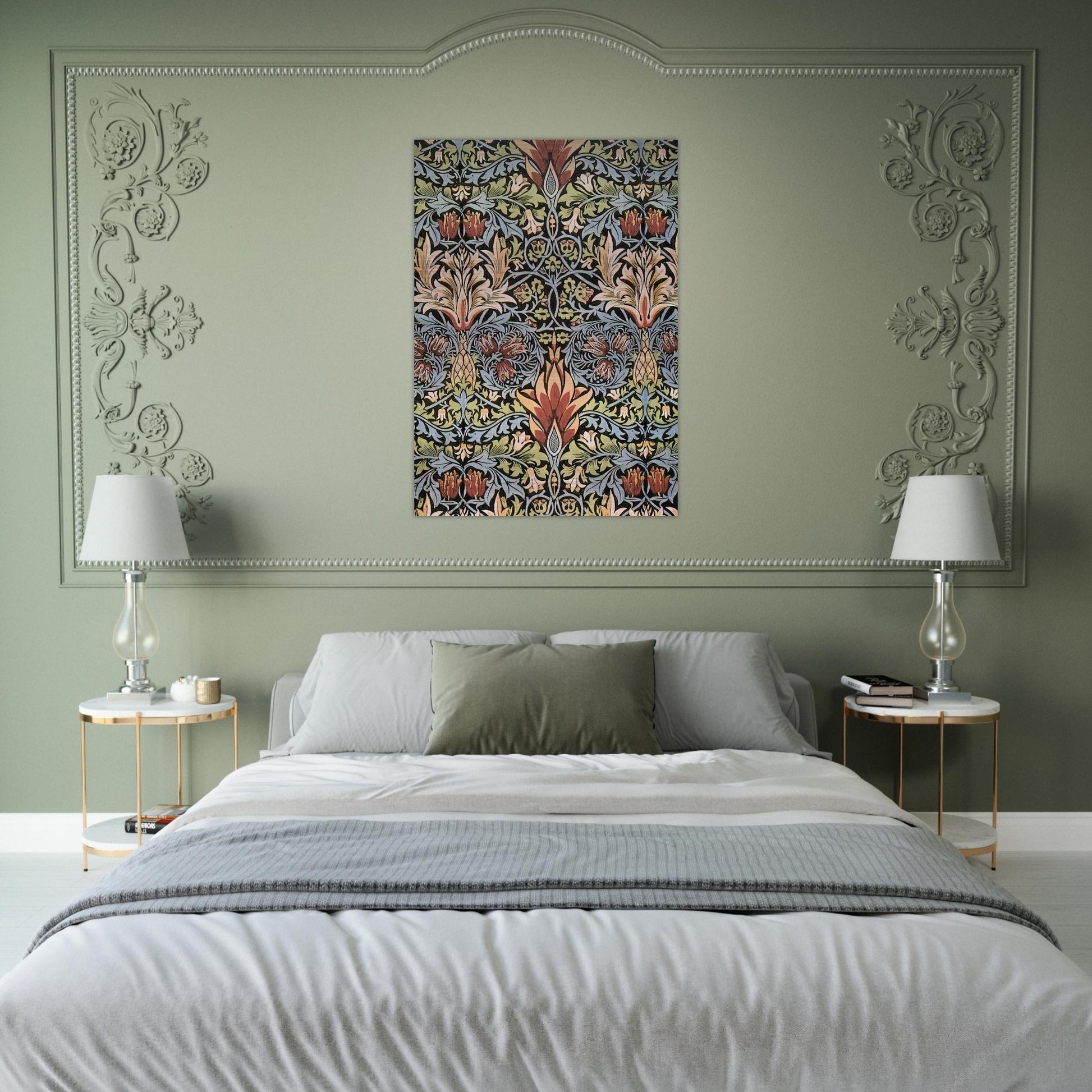 SNAKESHEAD PRINTED TEXTILE 1876 - William Morris Brushed Aluminum Print - 70x100 cm / 28x40 inches | William Morris Aluminum Print | William Morris Prints