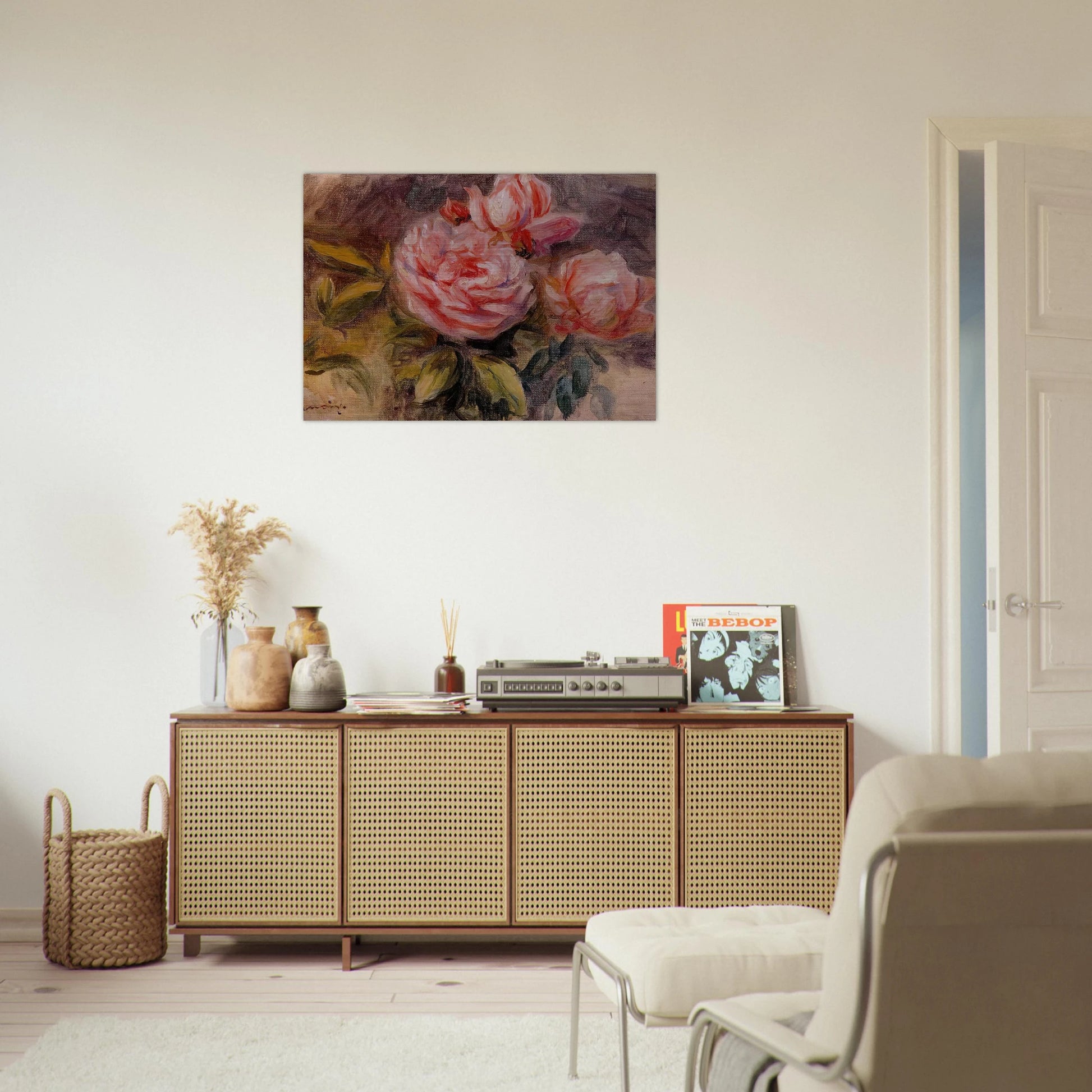 Roses - Pierre-Auguste Renoir Brushed Aluminum Print - 70x100 cm / 28x40 inches | Pierre-Auguste Renoir Aluminum Print | Pierre-Auguste Renoir Prints