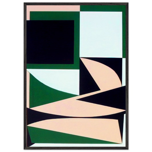 Ezinor - 1949 - Victor Vasarely 70x100 cm / 28x40 inches Framed Art Print – Black Wooden Frame