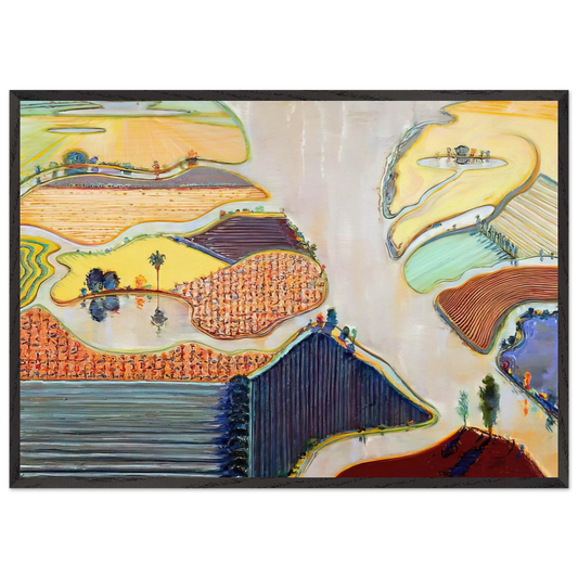 Delta Farms - 1996 - Wayne Thiebaud 70x100 cm / 28x40 inches Framed Art Print – Black Wooden Frame