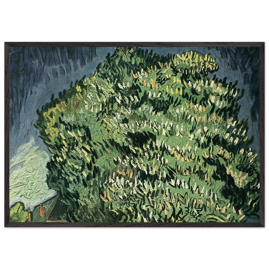 Chestnut Trees in Blossom - Vincent van Gogh 70x100 cm / 28x40 inches Framed Art Print – Black Wooden Frame