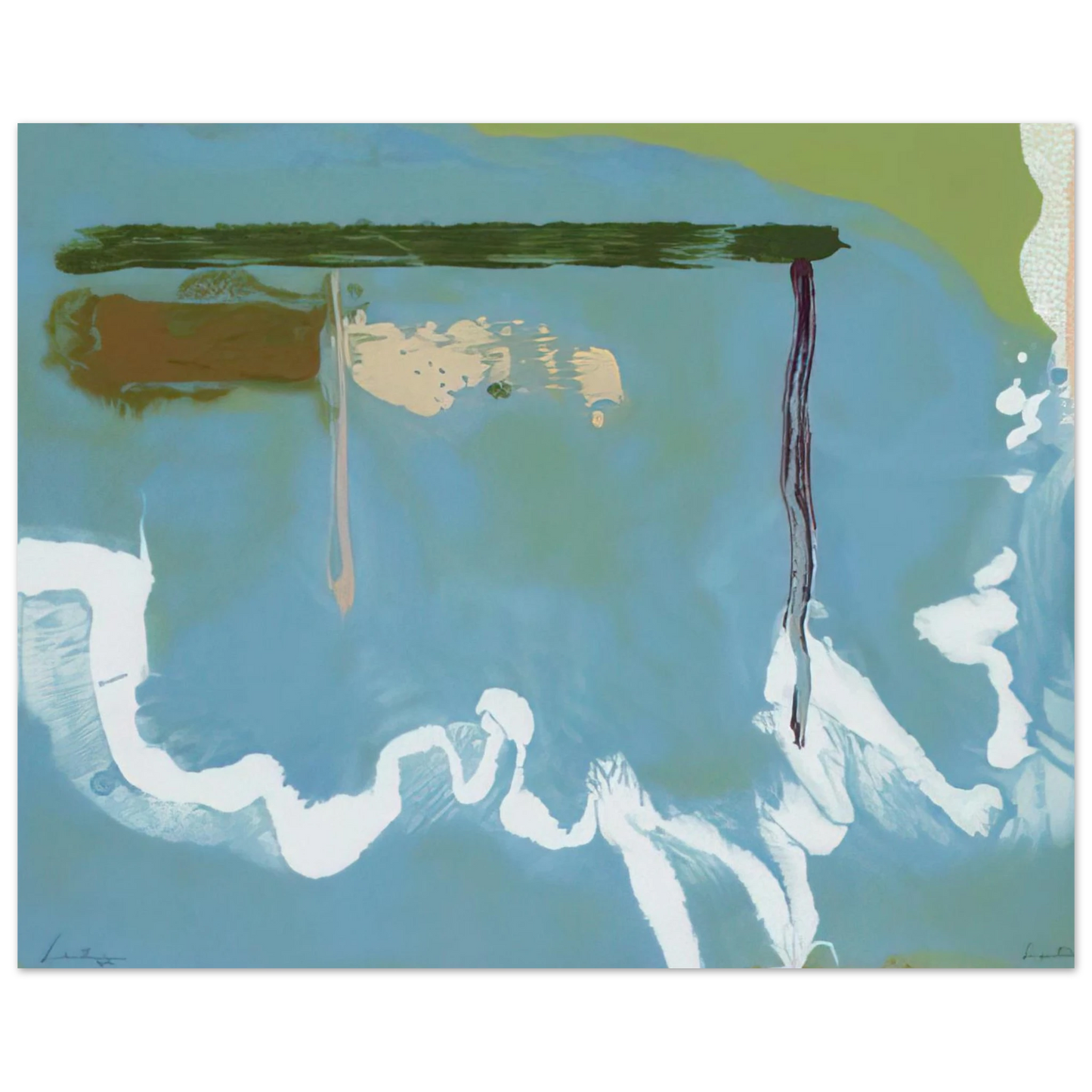 Helen Frankenthaler - Skywriting - 1997 Wall art - A3 (29.7 x 42  cm) - Premium Wooden Framed Poster With Fine Art Paper-canvas - Black frame
