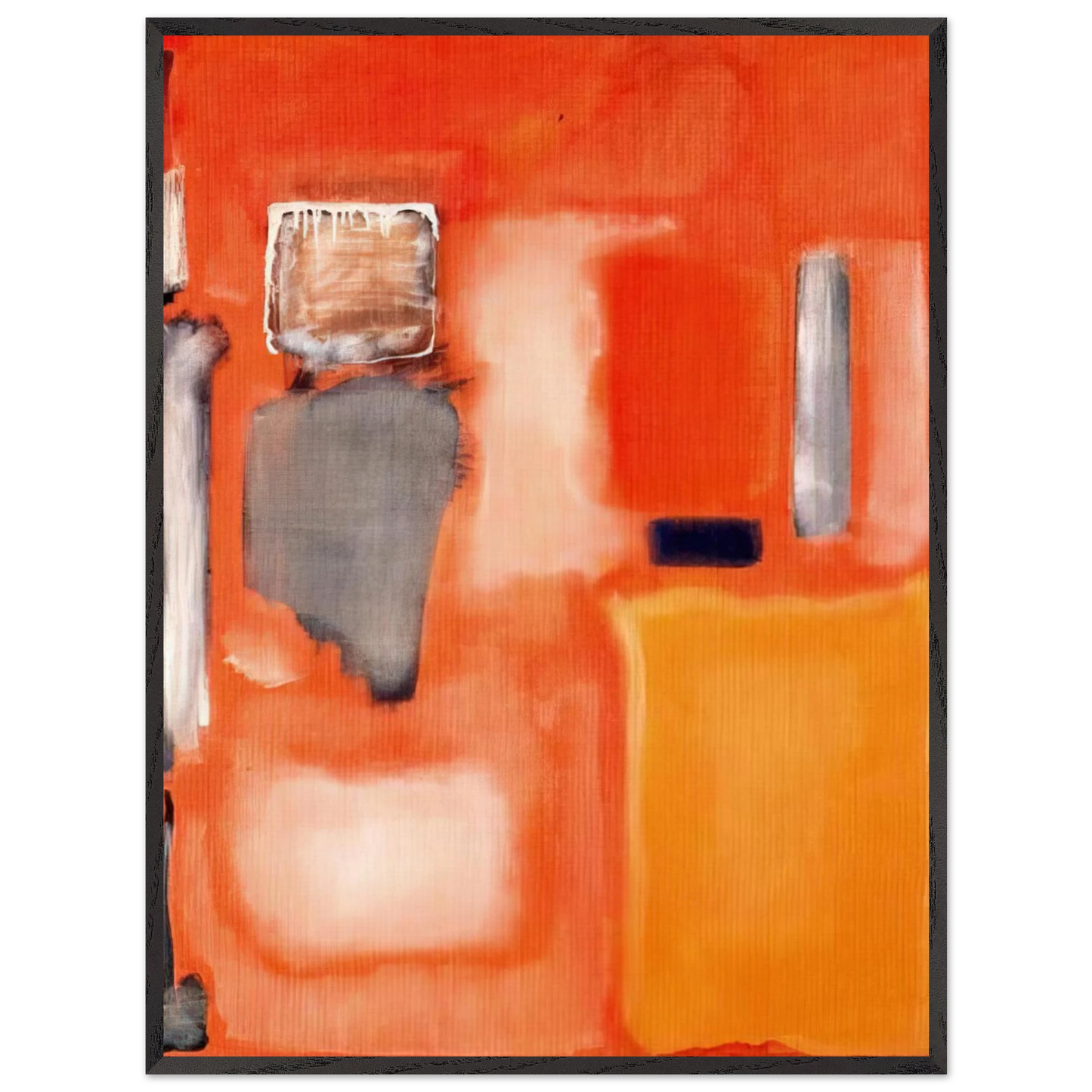 Mark Rothko - No. 19 - 1949 Wall Art - 60x80 cm / 24x32 inches - Premium Wooden Framed Poster With Fine Art Paper-canvas - Black frame