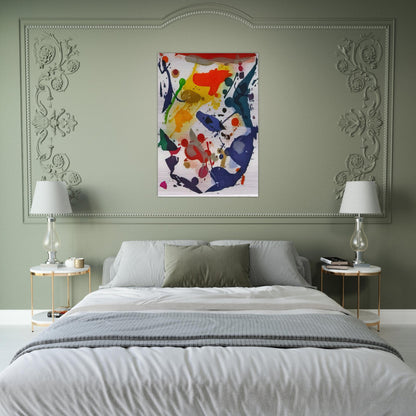Untitled 044 - Sam Francis Brushed Aluminum Print - 70x100 cm / 28x40 inches | Sam Francis Aluminum Print | Sam Francis Prints