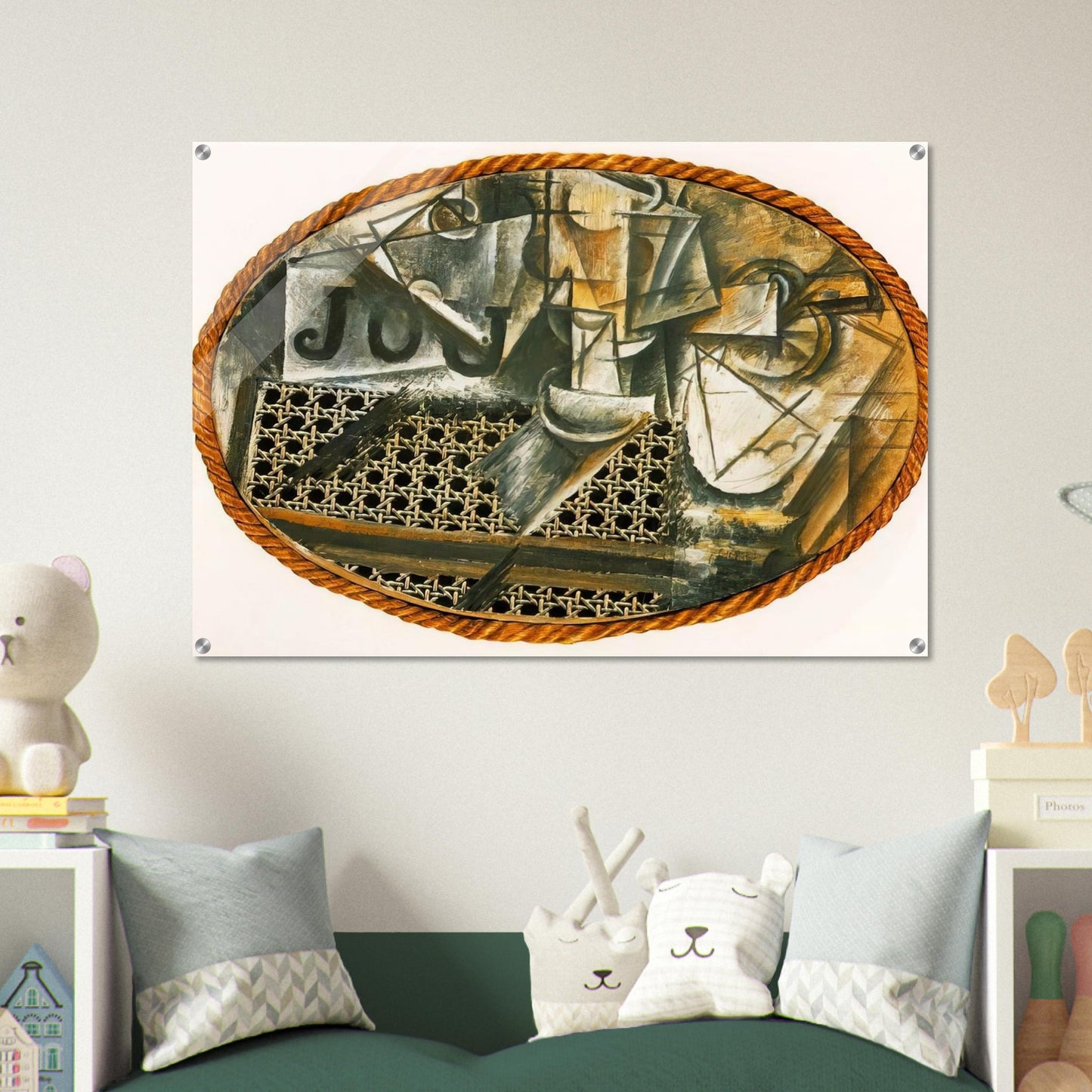 Still Life with Caned Chair - Pablo Picasso Acrylic Print - 70x100 cm / 28x40″ inches