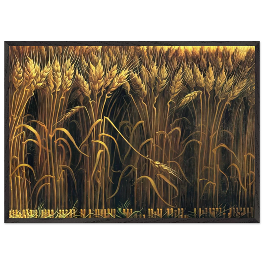 WHEAT - Thomas Hart Benton 70x100 cm / 28x40 inches Framed Art Print – Black Wooden Frame
