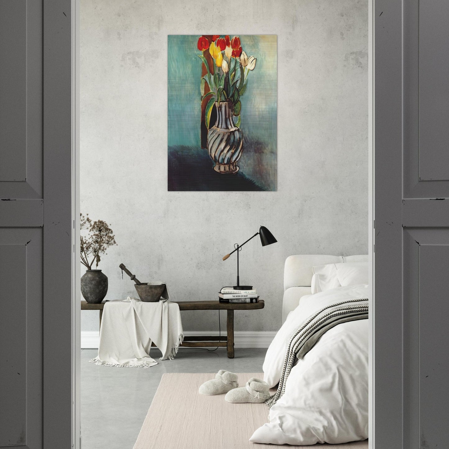 ME MYSELF STENDHAL VASE OF TULIPS 1914 - Henri Matisse Brushed Aluminum Print - 70x100 cm / 28x40 inches | Henri Matisse Aluminum Print | Henri Matisse Prints