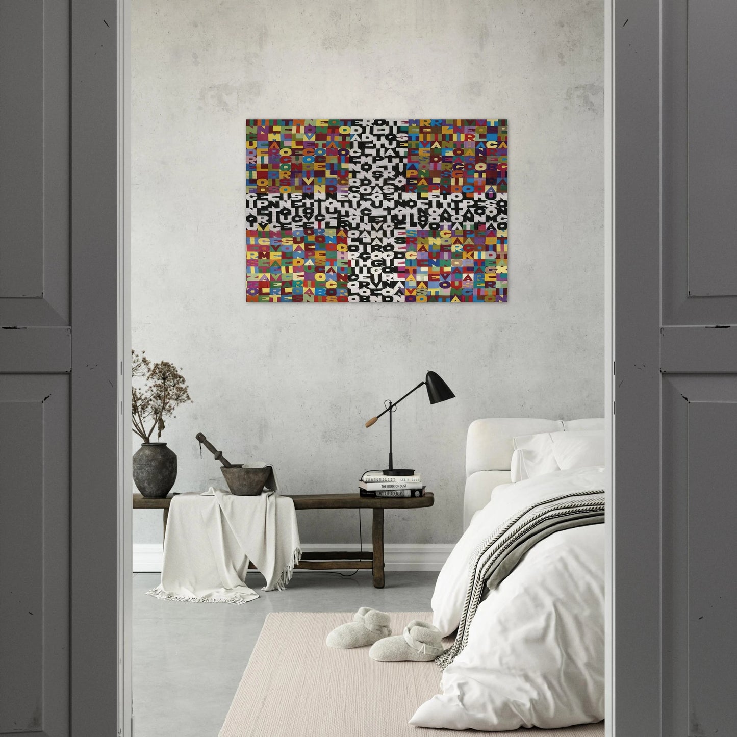 OGGI VENTICINQUESIMO GIORNO DEL SETTIMO MESE 1988 - Alighiero Boetti Brushed Aluminum Print - 70x100 cm / 28x40 inches | Alighiero Boetti Aluminum Print | Alighiero Boetti Prints