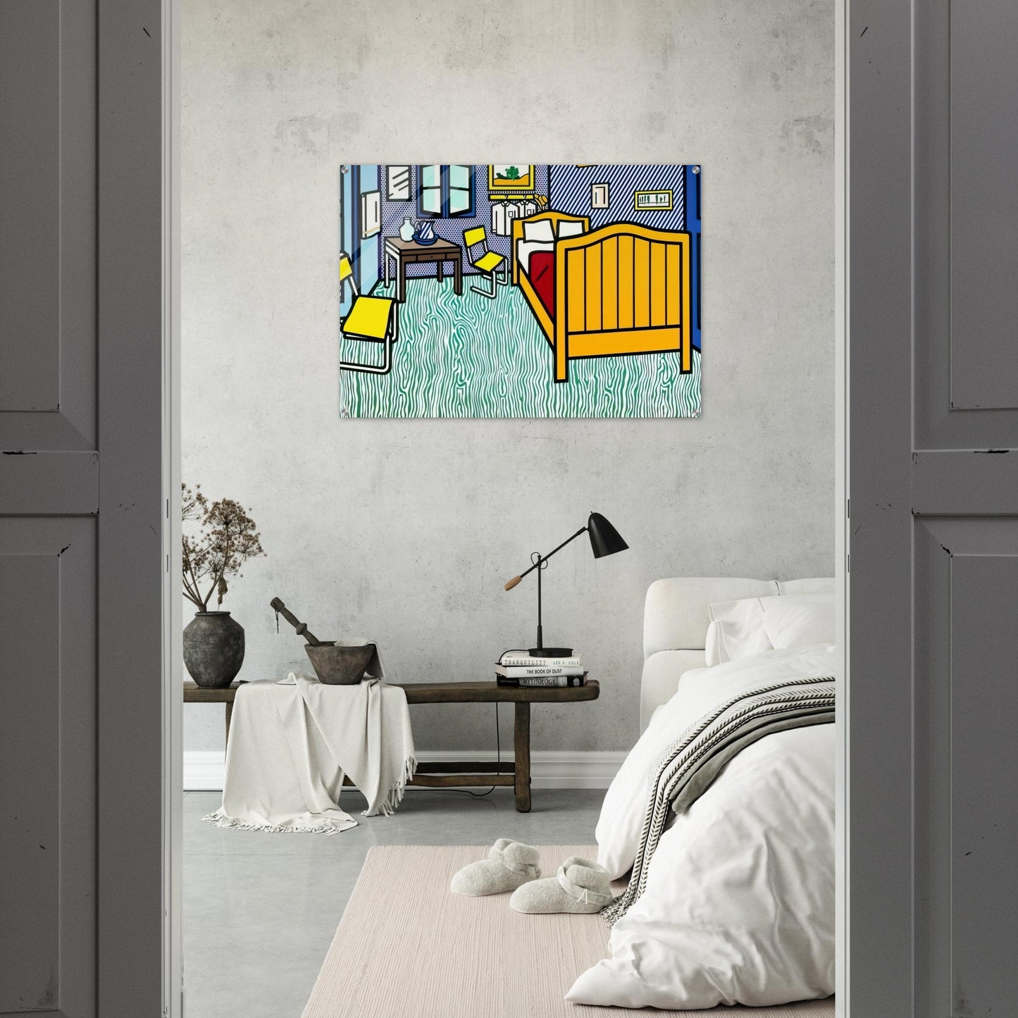 BEDROOM AT ARLES 1992 - Roy Lichtenstein Acrylic Print - 70x100 cm / 28x40″ inches
