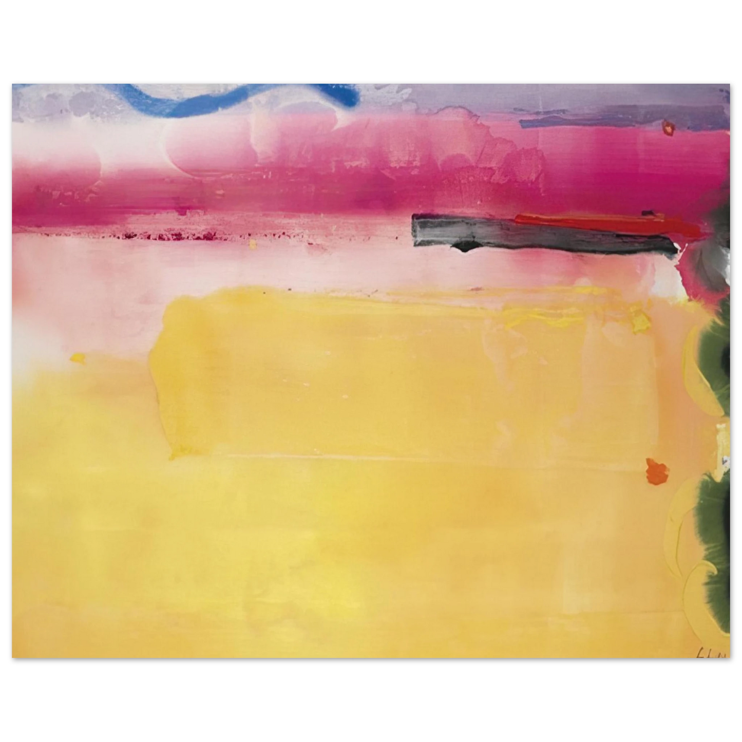 Helen Frankenthaler - Black-Eyed Susan - 1988 Wall art - 15x20 cm / 6x8 inches - Premium Wooden Framed Poster With Fine Art Paper-canvas - White frame