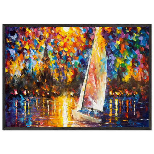 Leonid Afremov N6 - Leonid Afremov 70x100 cm / 28x40 inches Framed Art Print – Black Wooden Frame