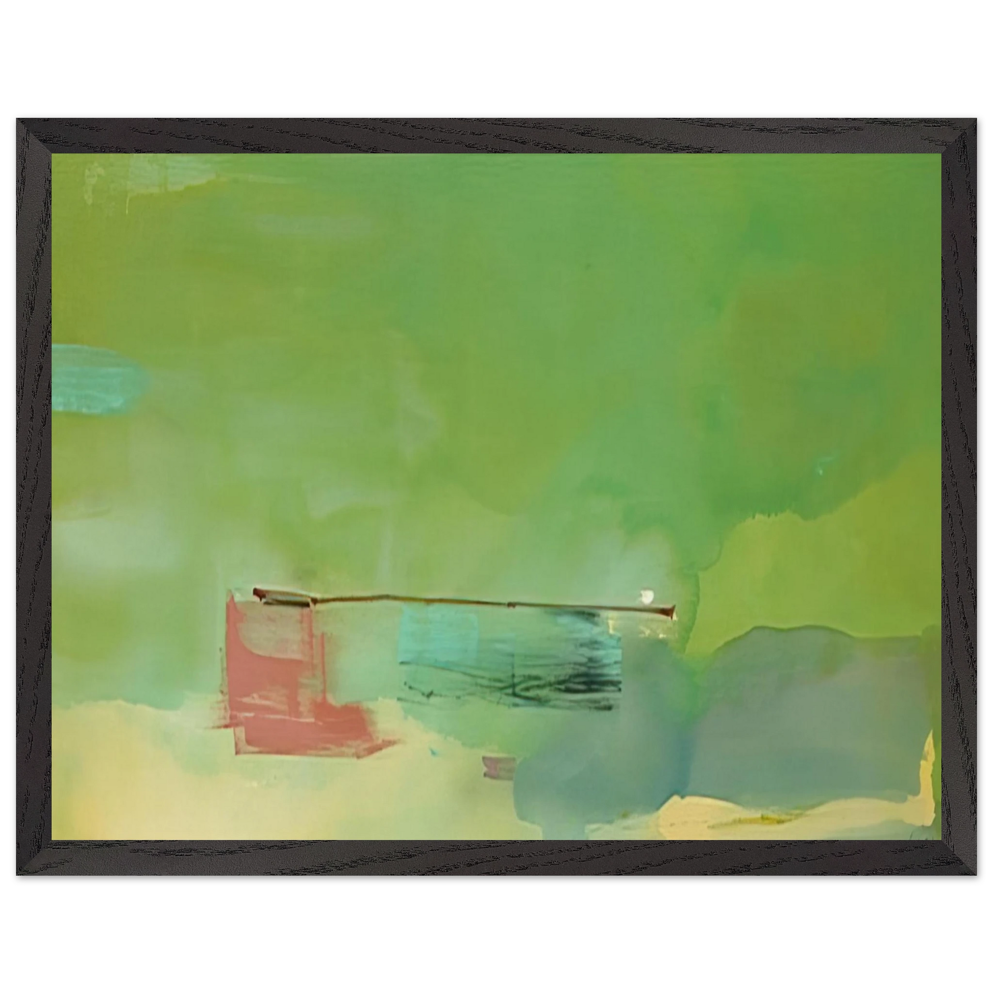 Helen Frankenthaler - Springscape - 1975 Wall art - 30x45 cm / 12x18 inches - Premium Wooden Framed Poster With Fine Art Paper-canvas - Black frame