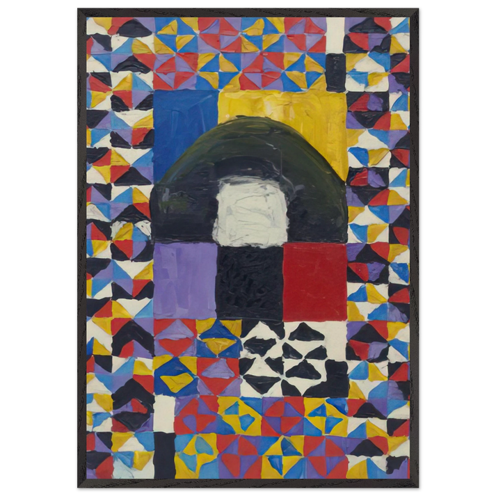 Tattoed - 1958 - Alfred Jensen 70x100 cm / 28x40 inches Framed Art Print – Black Wooden Frame