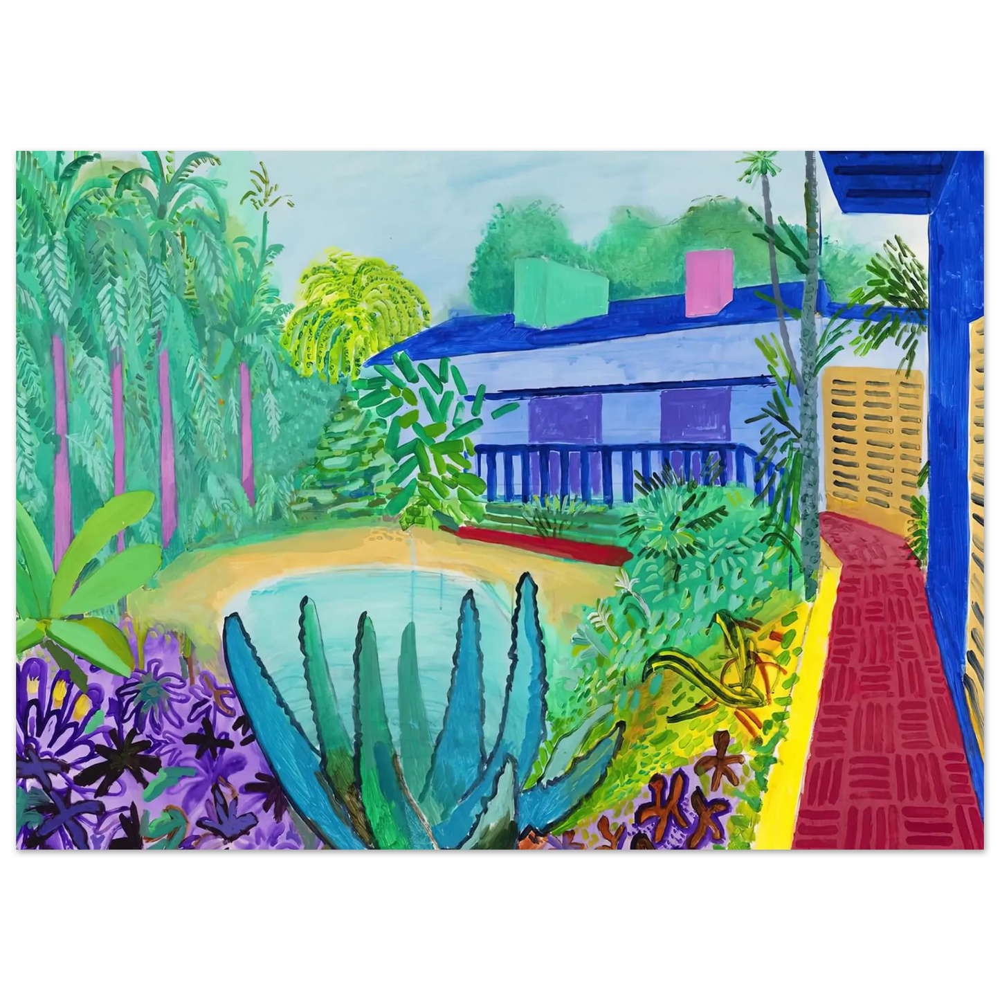 David Hockney - David Hockney Wall art - 45x60 cm / 18x24 Inches - Premium Wooden Framed Poster With Fine Art Paper - Black frame