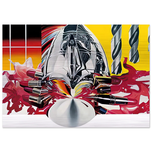 The Swimmer in the Econo-mist  painting 3  - James Rosenquist Brushed Aluminum Print - 70x100 cm / 28x40 inches | James Rosenquist Aluminum Print | James Rosenquist Prints