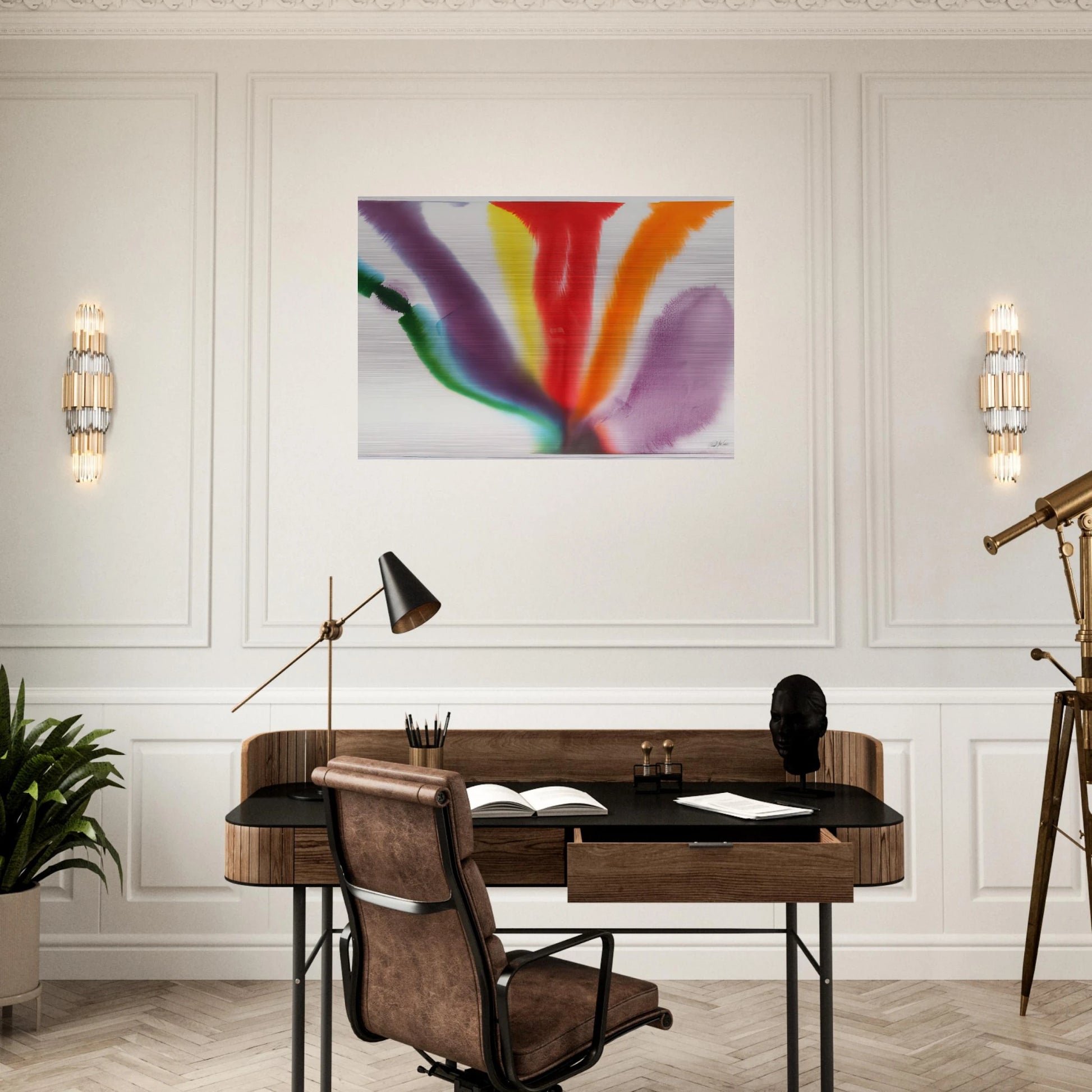Phenomena Compass Bearing - 1979 - Paul Jenkins Brushed Aluminum Print - 70x100 cm / 28x40 inches | Paul Jenkins Aluminum Print | Paul Jenkins Prints