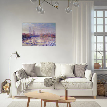 Floating Ice on the Seine - claude monet Brushed Aluminum Print - 70x100 cm / 28x40 inches | claude monet Aluminum Print | claude monet Prints