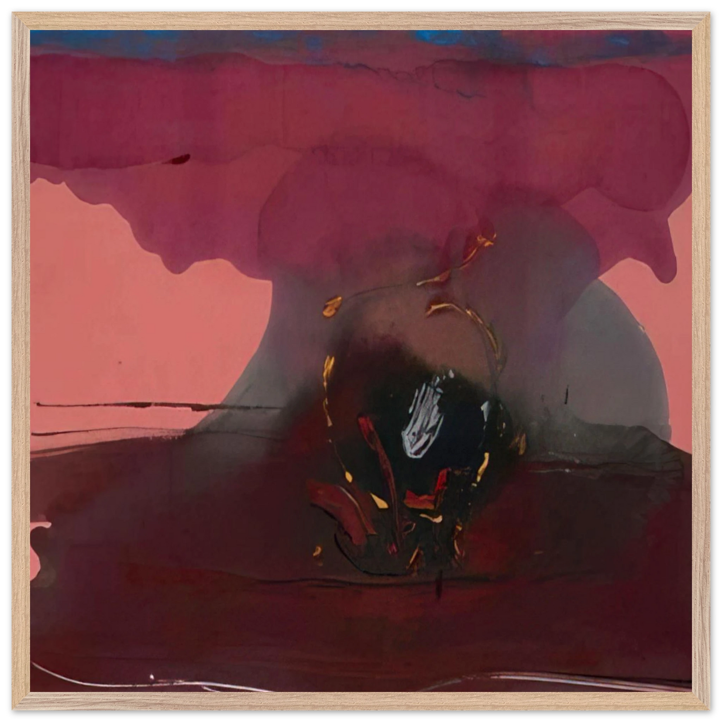 Helen Frankenthaler - Harbinger - 1986 Wall art - 60x90 cm / 24x36 inches - Premium Wooden Framed Poster With Fine Art Paper-canvas - White frame
