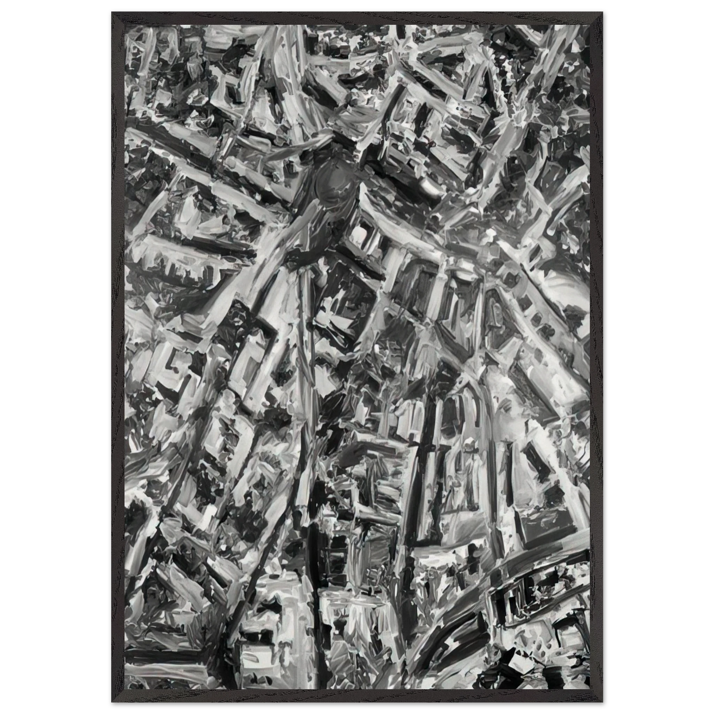 TOWNSCAPE PL 1970 - Gerhard Richter 70x100 cm / 28x40 inches Framed Art Print – Black Wooden Frame