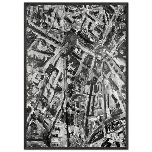 TOWNSCAPE PL 1970 - Gerhard Richter 70x100 cm / 28x40 inches Framed Art Print – Black Wooden Frame