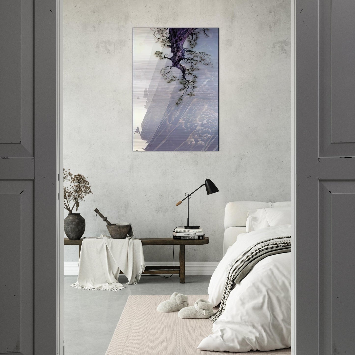 Mountain Rise - Eyvind Earle Brushed Aluminum Print - 70x100 cm / 28x40 inches | Eyvind Earle Aluminum Print | Eyvind Earle Prints