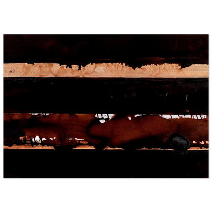 B-Walnut Stain - 2004 - Pierre Soulages Brushed Aluminum Print - 70x100 cm / 28x40 inches | Pierre Soulages Aluminum Print | Pierre Soulages Prints
