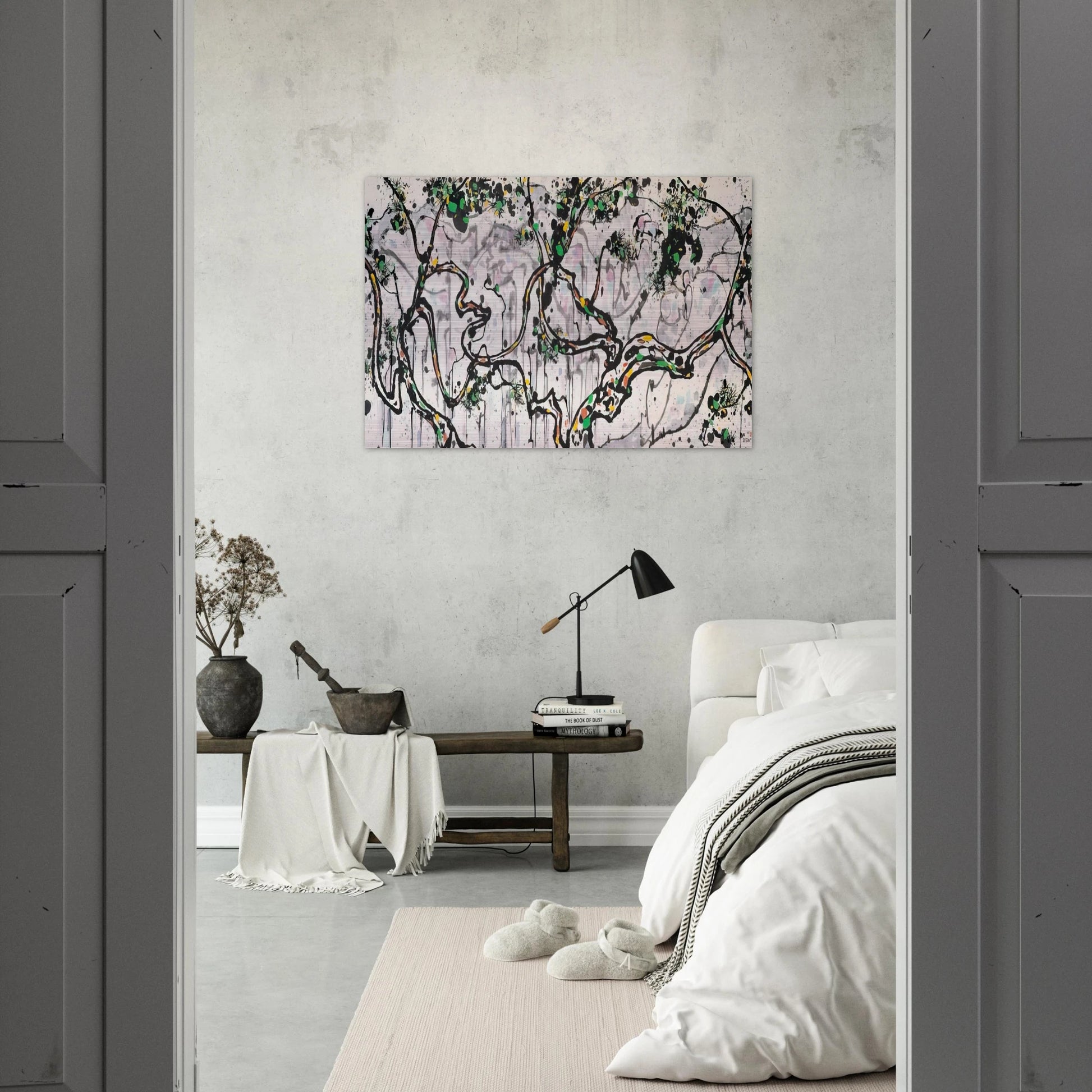 The Hua Mountains at Sunset - 1997 - Wu Guanzhong Brushed Aluminum Print - 70x100 cm / 28x40 inches | Wu Guanzhong Aluminum Print | Wu Guanzhong Prints