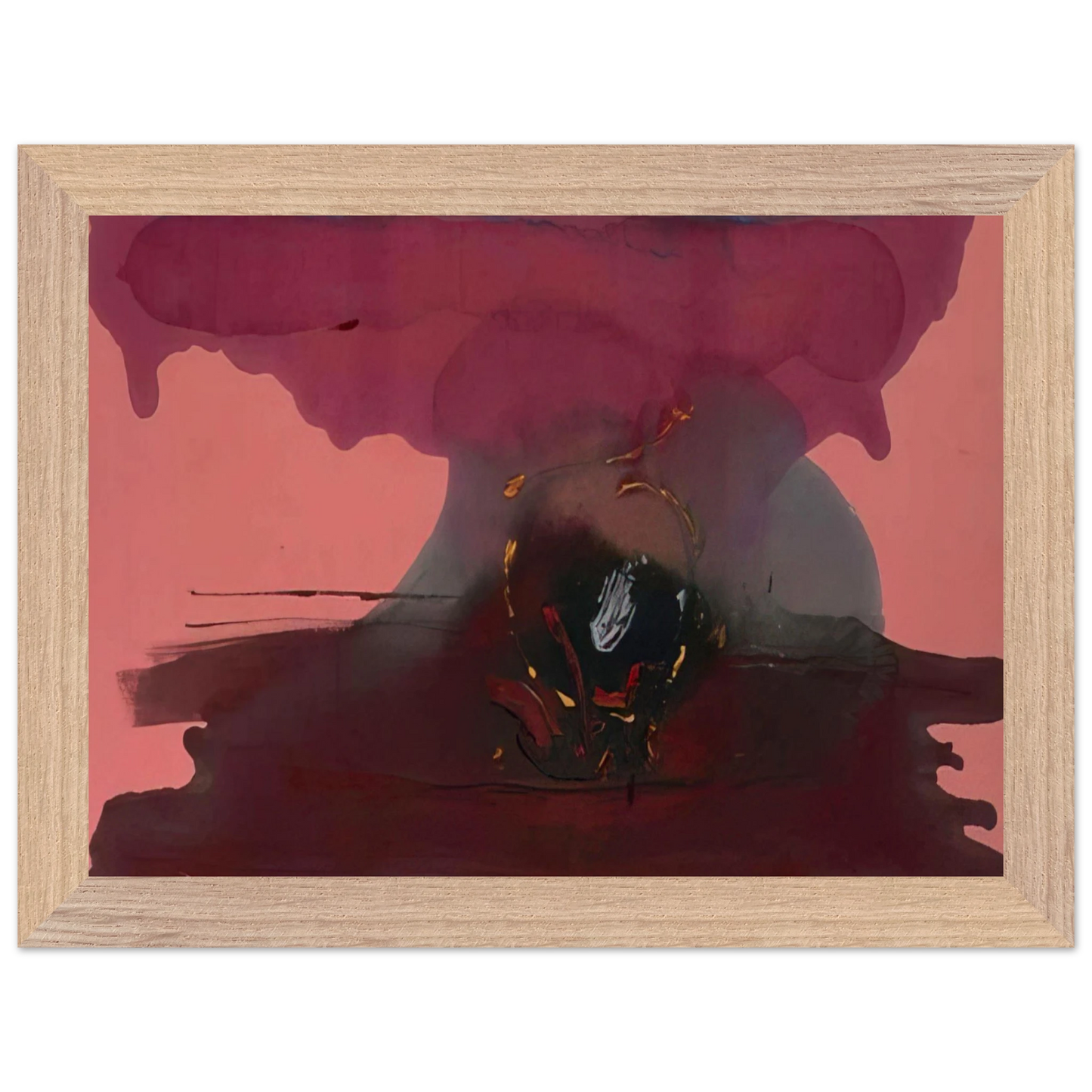 Helen Frankenthaler - Harbinger - 1986 Wall art - 30x45 cm / 12x18 inches - Premium Wooden Framed Poster With Fine Art Paper-canvas - White frame