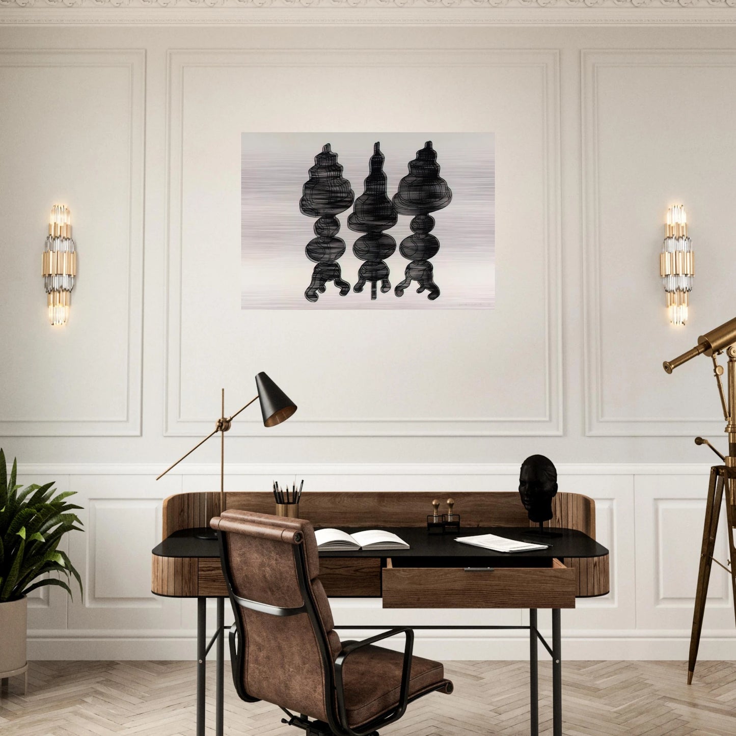 3 Cakes on Swivel Chairs - 1971 - Dieter Roth Brushed Aluminum Print - 70x100 cm / 28x40 inches | Dieter Roth Aluminum Print | Dieter Roth Prints