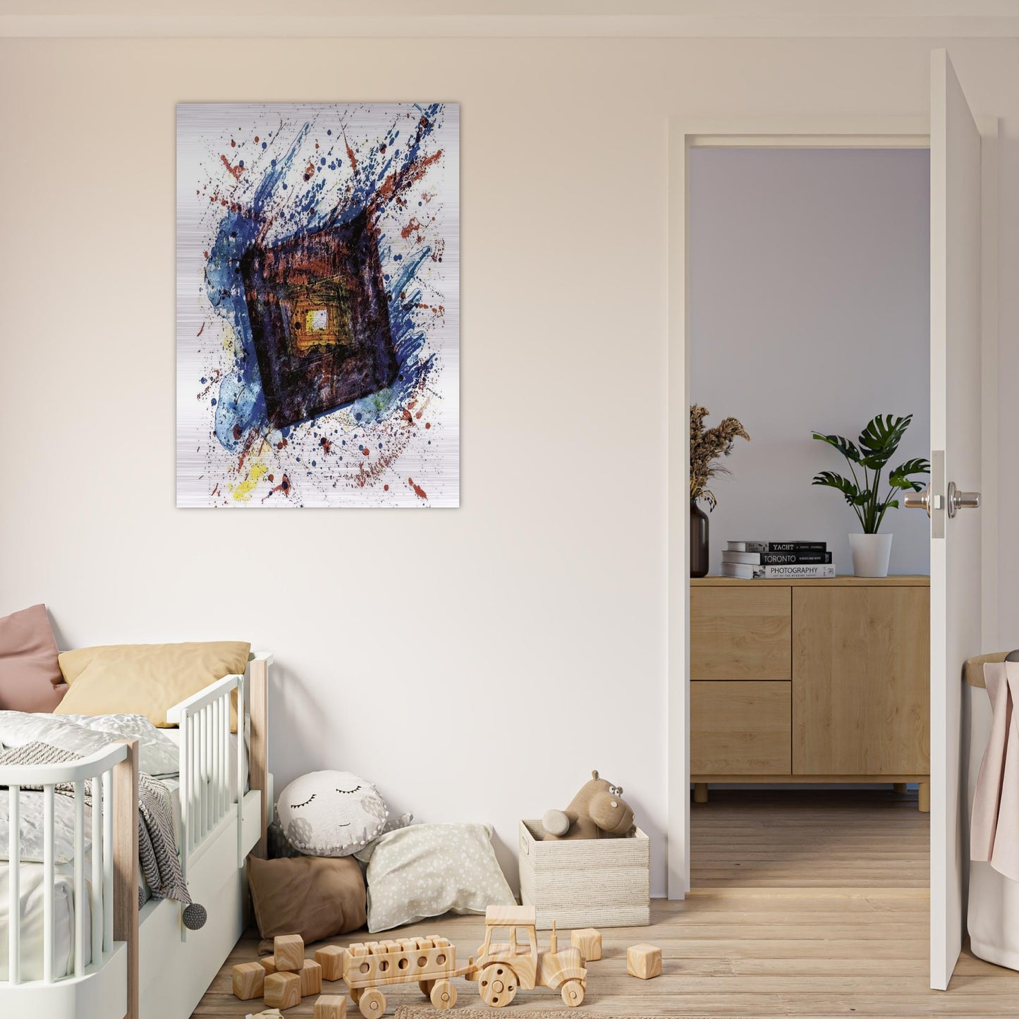 Falling Star  L. L249  - Sam Francis Brushed Aluminum Print - 70x100 cm / 28x40 inches | Sam Francis Aluminum Print | Sam Francis Prints