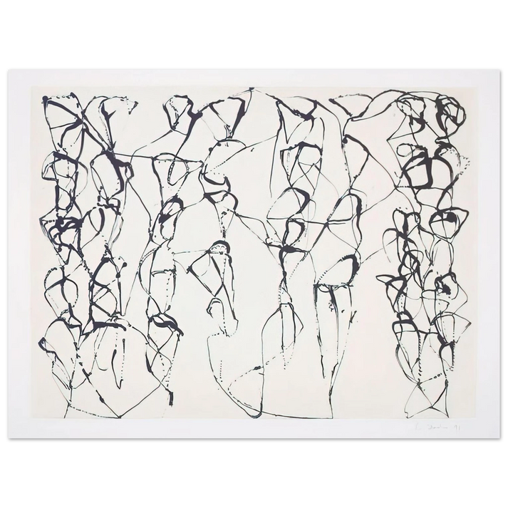 Brice Marden - Cold Mountain Series, Zen Study 6 - 1991  75x100 cm / 30x40inches Fine Art Poster