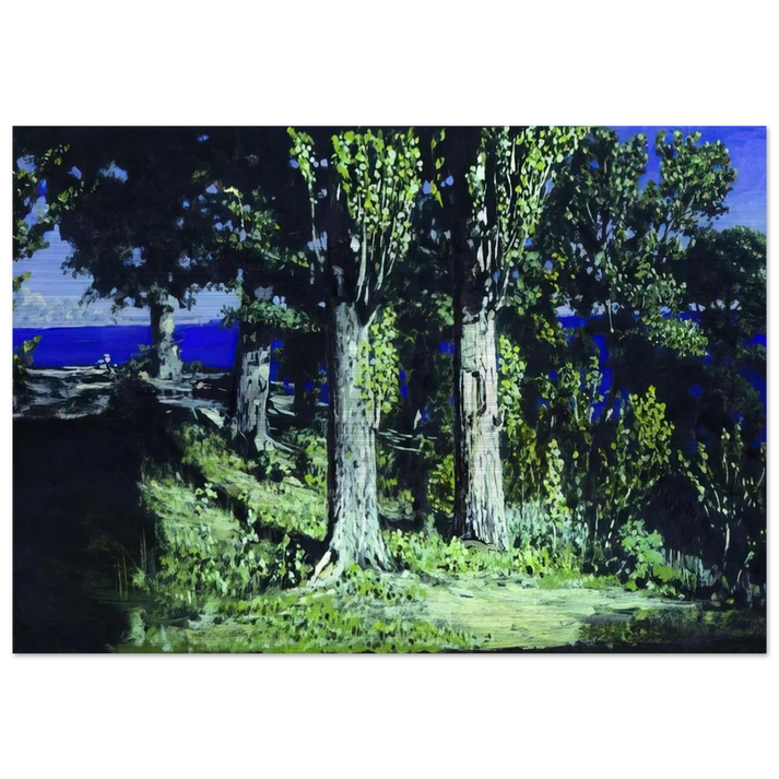 Cypresses on a Seashore. The Crimea - Arkhyp Kuindzhi Brushed Aluminum Print - 70x100 cm / 28x40 inches | Arkhyp Kuindzhi Aluminum Print | Arkhyp Kuindzhi Prints
