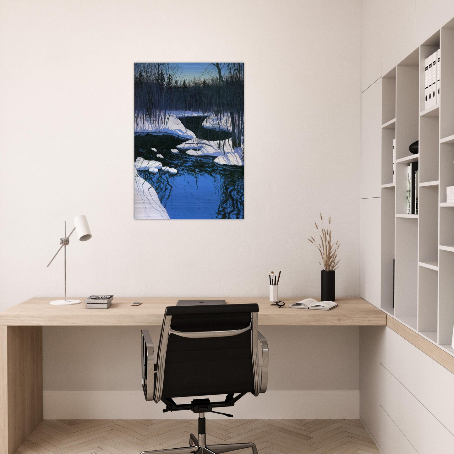 Unyarded deer - Contemporary Realism - Neil Welliver Brushed Aluminum Print - 70x100 cm / 28x40 inches | Neil Welliver Aluminum Print | Neil Welliver Prints