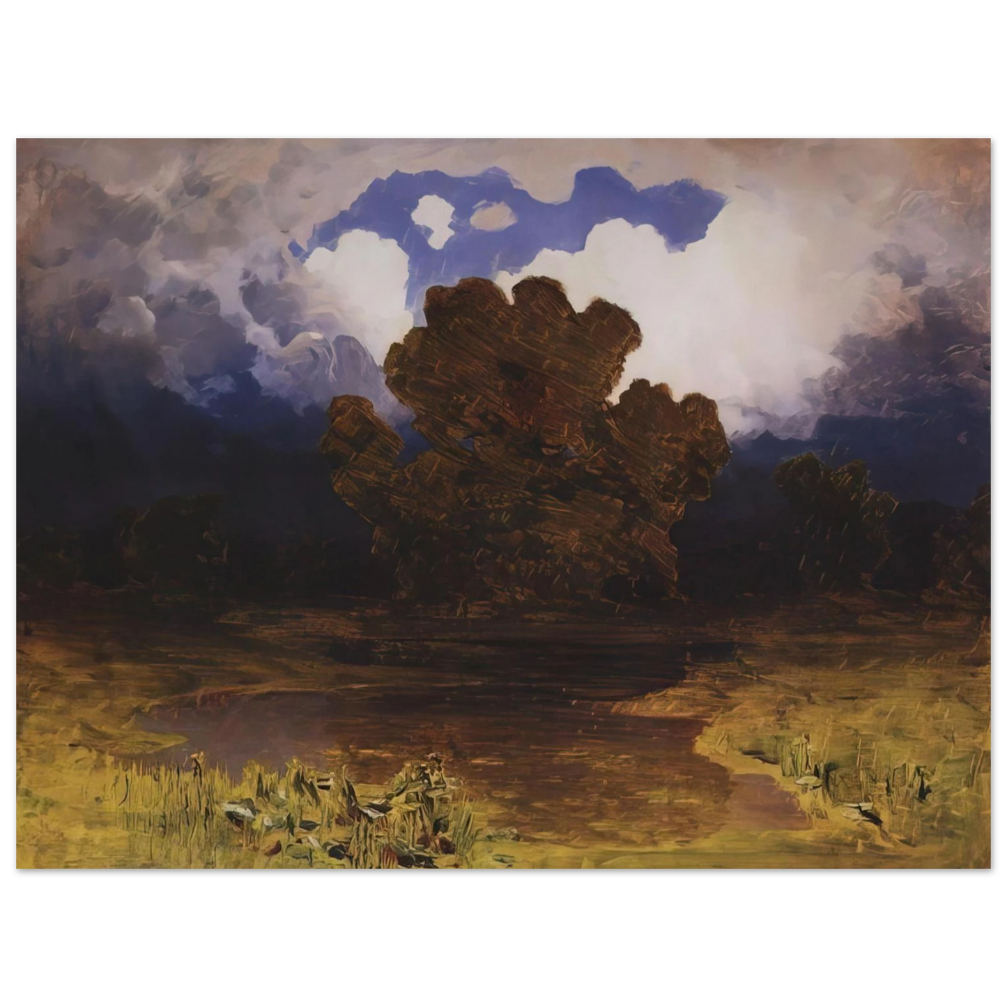 Arkhyp Kuindzhi - Forest Lake. Cloud  75x100 cm / 30x40inches Fine Art Poster