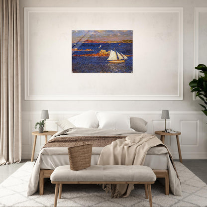 NEAR THE ROCKS OF PER KIRIDEC 1889 - Theo van Rysselberghe Acrylic Print - 70x100 cm / 28x40″ inches | Theo van Rysselberghe Wall Art | Theo van Rysselberghe Prints