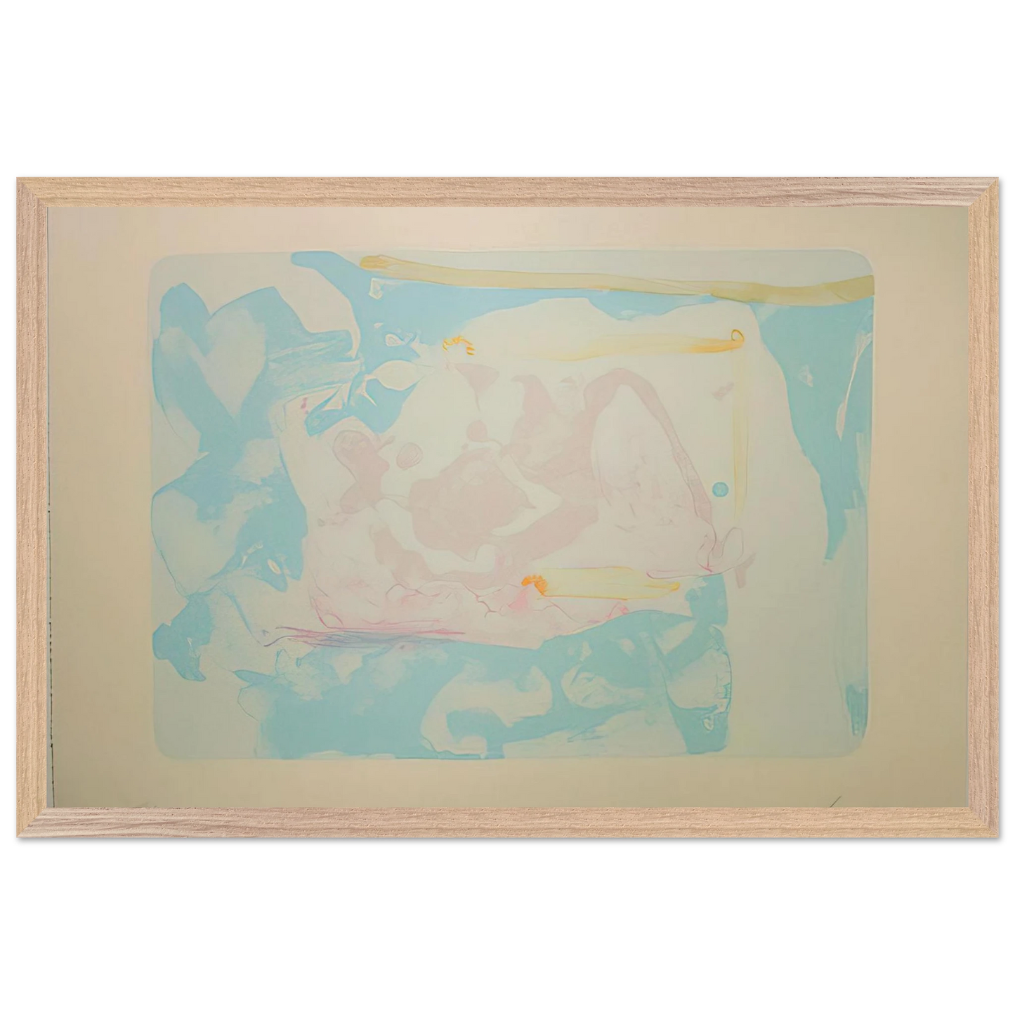 Helen Frankenthaler - Reflections III - 1995 Wall art - 21x29.7 cm / 8x12" - Premium Wooden Framed Poster With Fine Art Paper-canvas - Wood frame