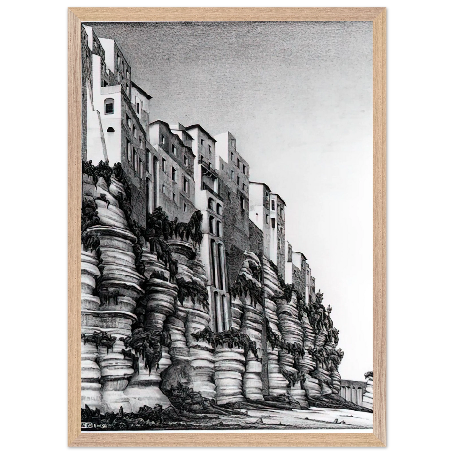 MC Escher - TROPEA CALABRIA Wall art - 28x43  cm / XL (11x17 inches) - Fine Art Poster-canvas - -